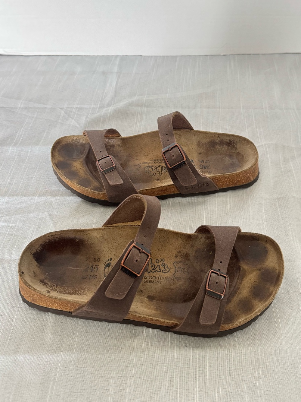 Birki’s Women's Brown Double-Strap Buckle Sandals Size 7